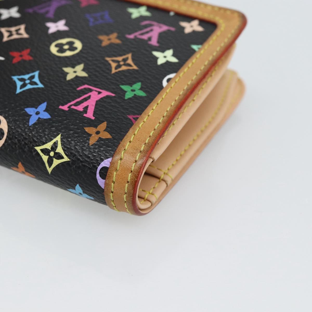 LOUIS VUITTON Multicolor Portefeuille Viennois Wallet Black M92988 Auth 188893A