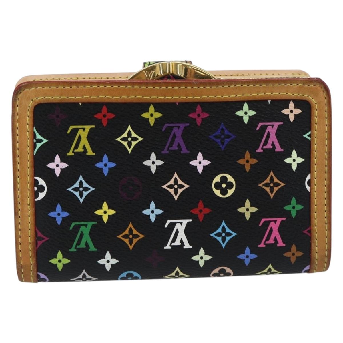 LOUIS VUITTON Multicolor Portefeuille Viennois Wallet Black M92988 Auth 188893A