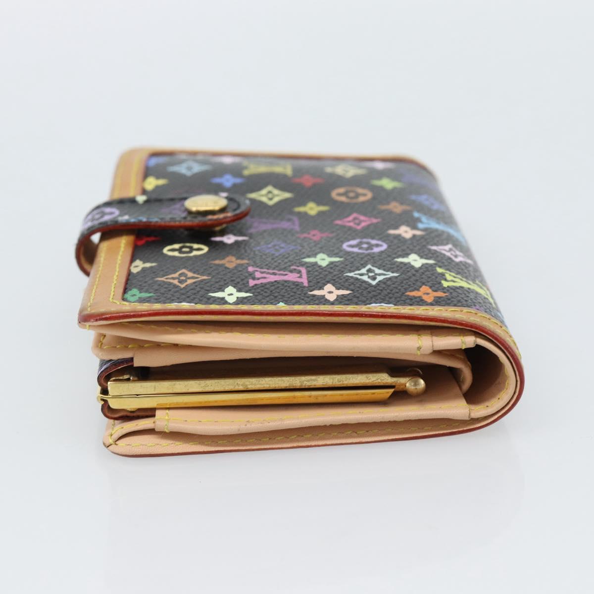 LOUIS VUITTON Multicolor Portefeuille Viennois Wallet Black M92988 Auth 188893A