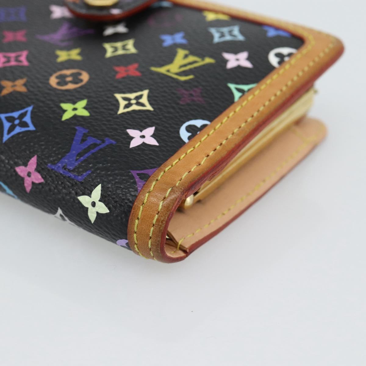 LOUIS VUITTON Multicolor Portefeuille Viennois Wallet Black M92988 Auth 188893A