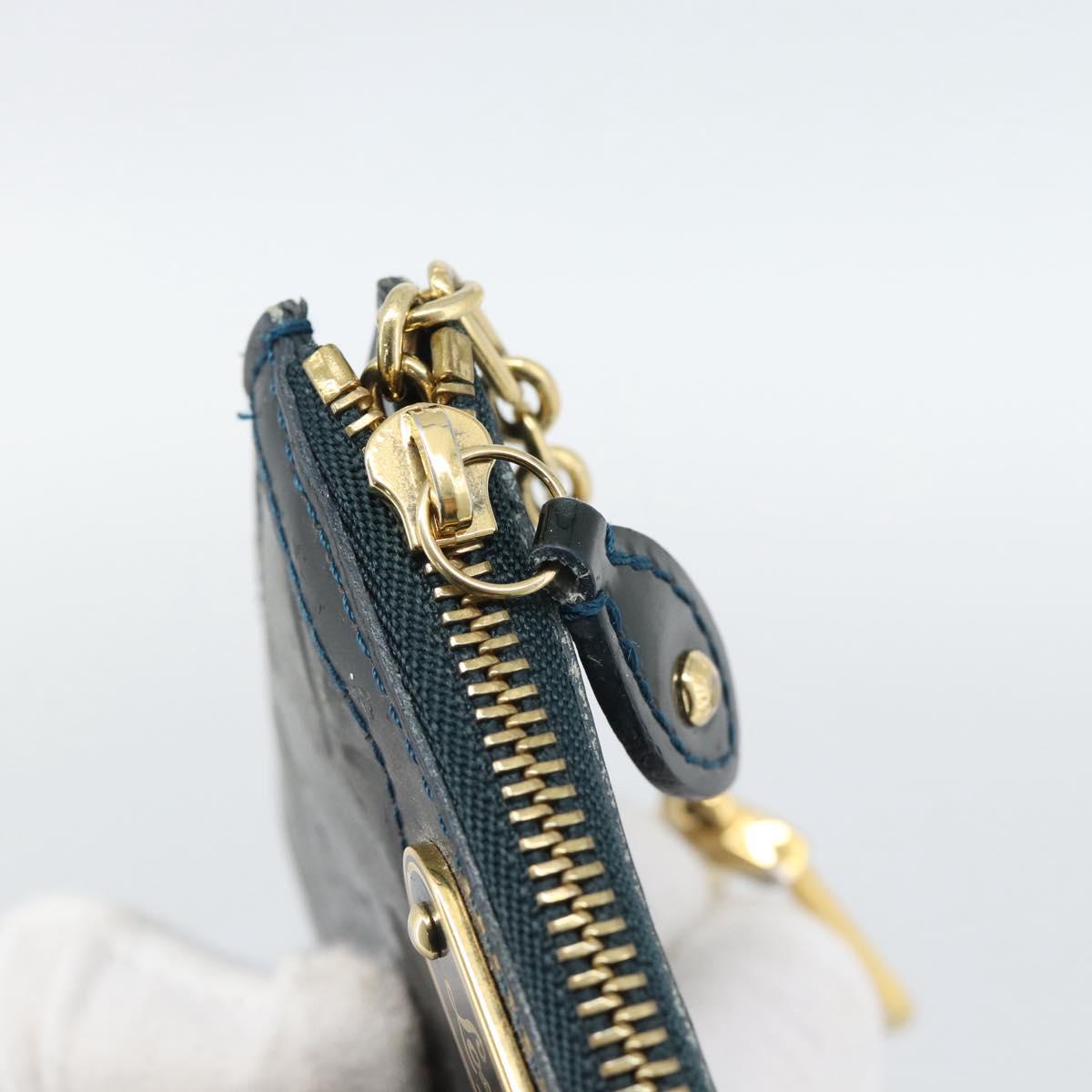 LOUIS VUITTON Vernis Pochette Cles NM Coin Purse Bluenuit M93665 LV Auth 188895