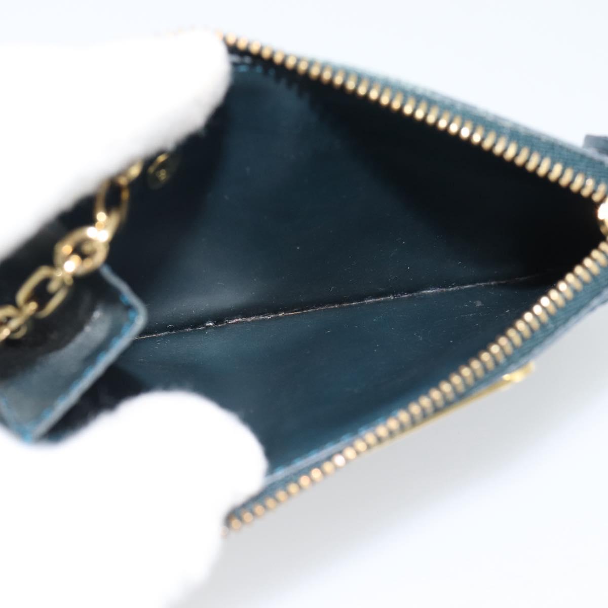 LOUIS VUITTON Vernis Pochette Cles NM Coin Purse Bluenuit M93665 LV Auth 188895