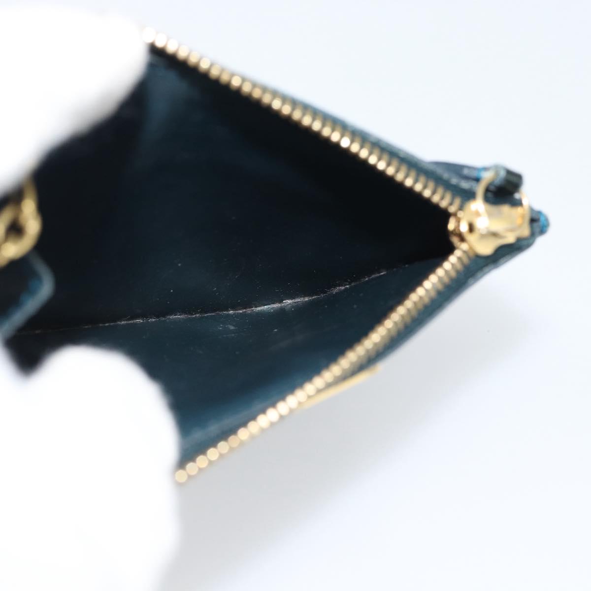 LOUIS VUITTON Vernis Pochette Cles NM Coin Purse Bluenuit M93665 LV Auth 188895