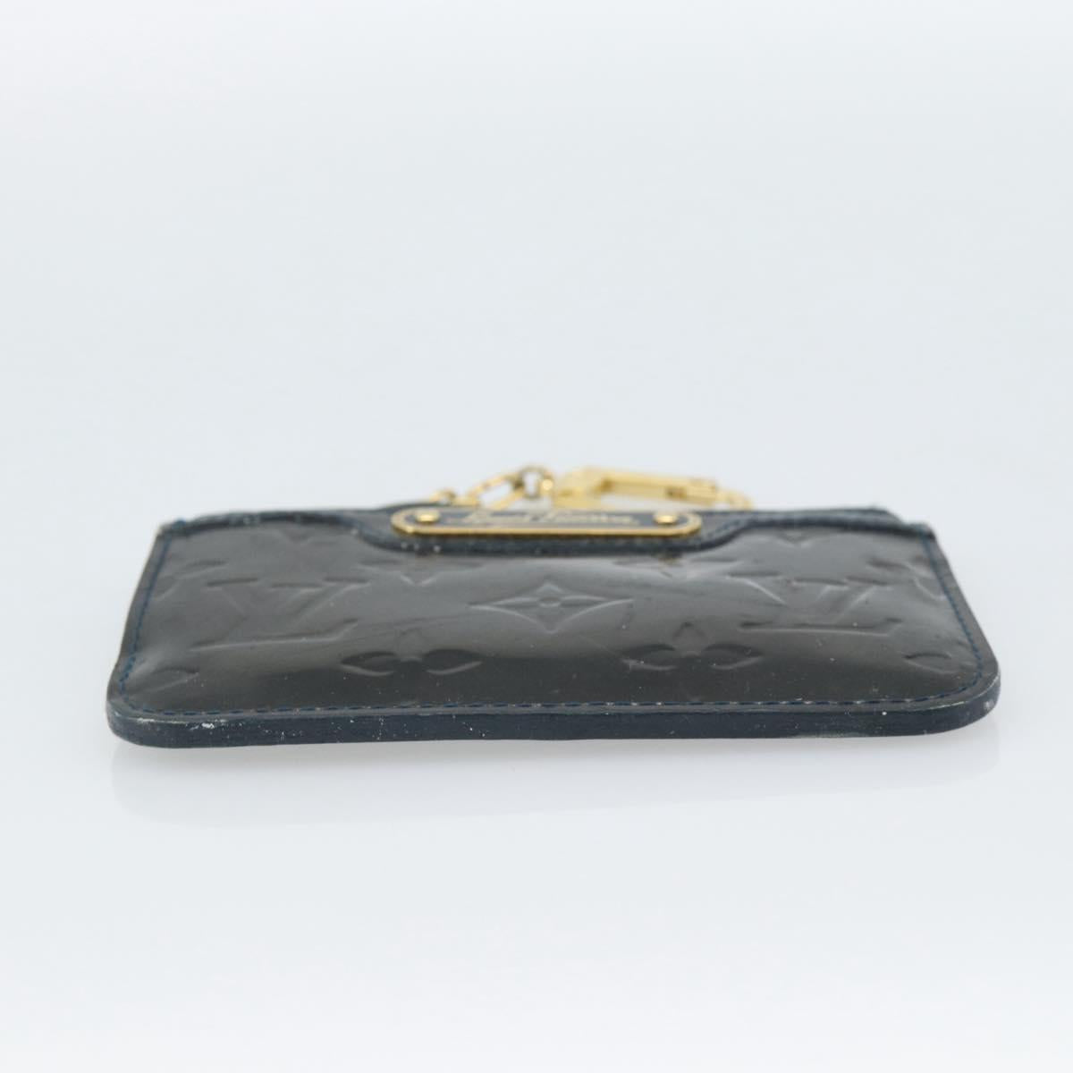 LOUIS VUITTON Vernis Pochette Cles NM Coin Purse Bluenuit M93665 LV Auth 188895