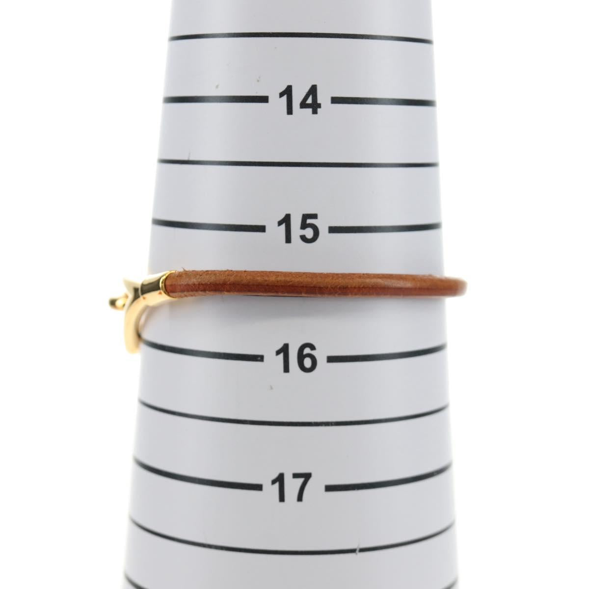 HERMES Jumbo Bracelet Leather Brown Auth 188897V