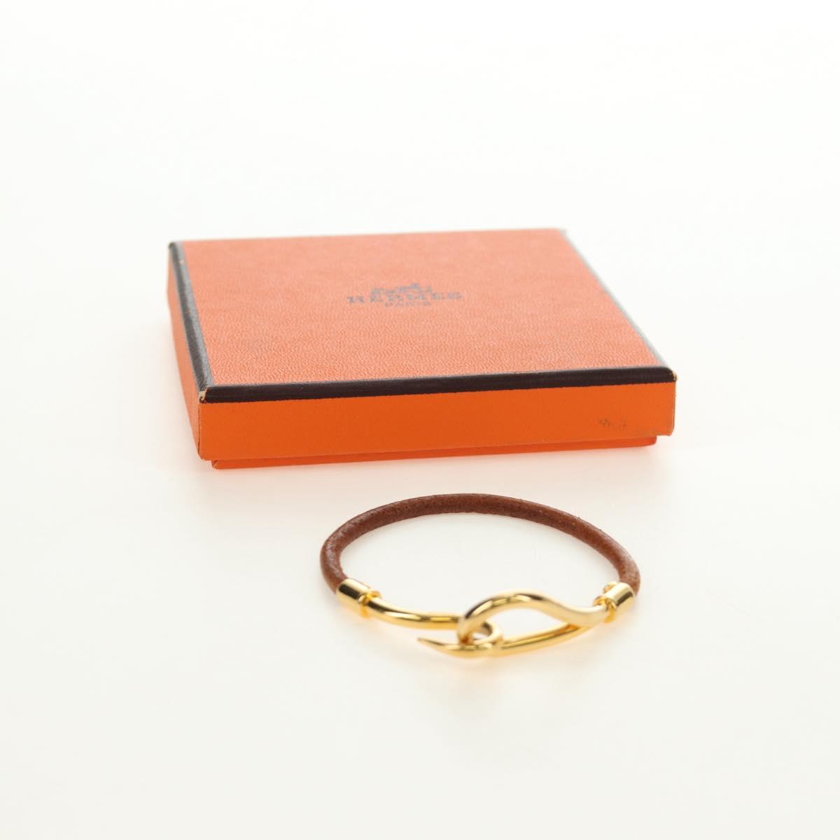 HERMES Jumbo Bracelet Leather Brown Auth 188897V