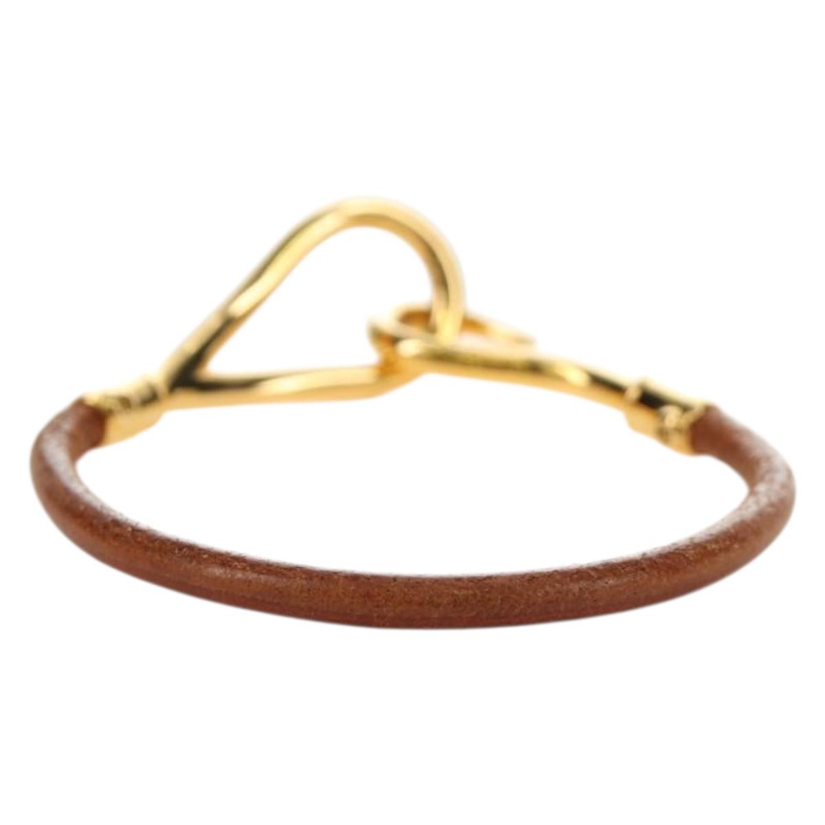 HERMES Jumbo Bracelet Leather Brown Auth 188897V