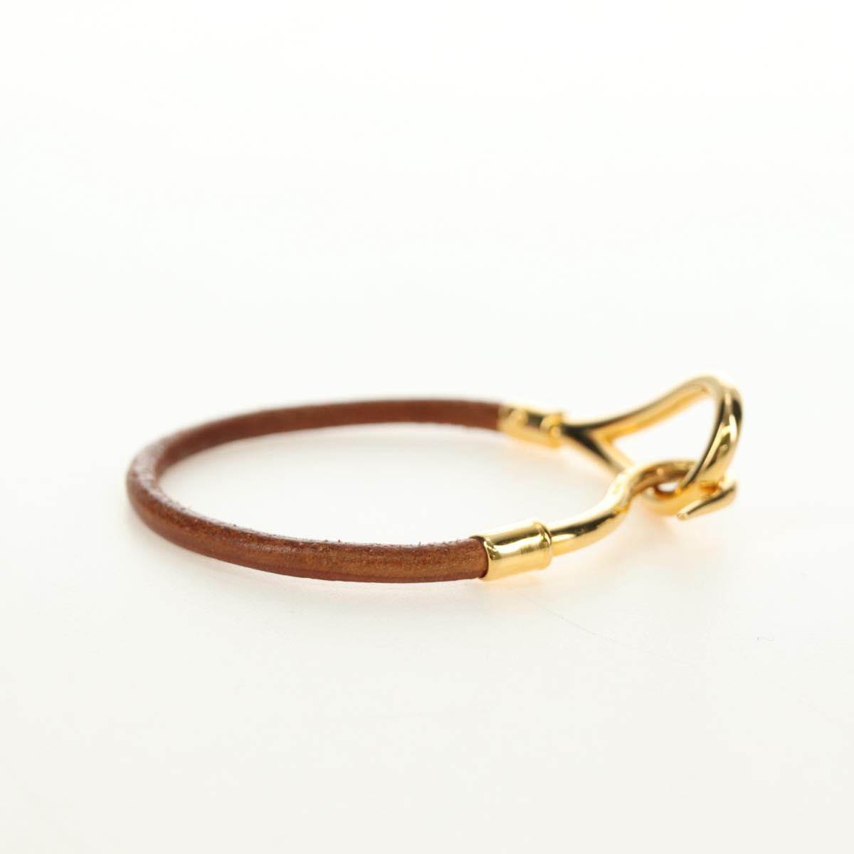 HERMES Jumbo Bracelet Leather Brown Auth 188897V