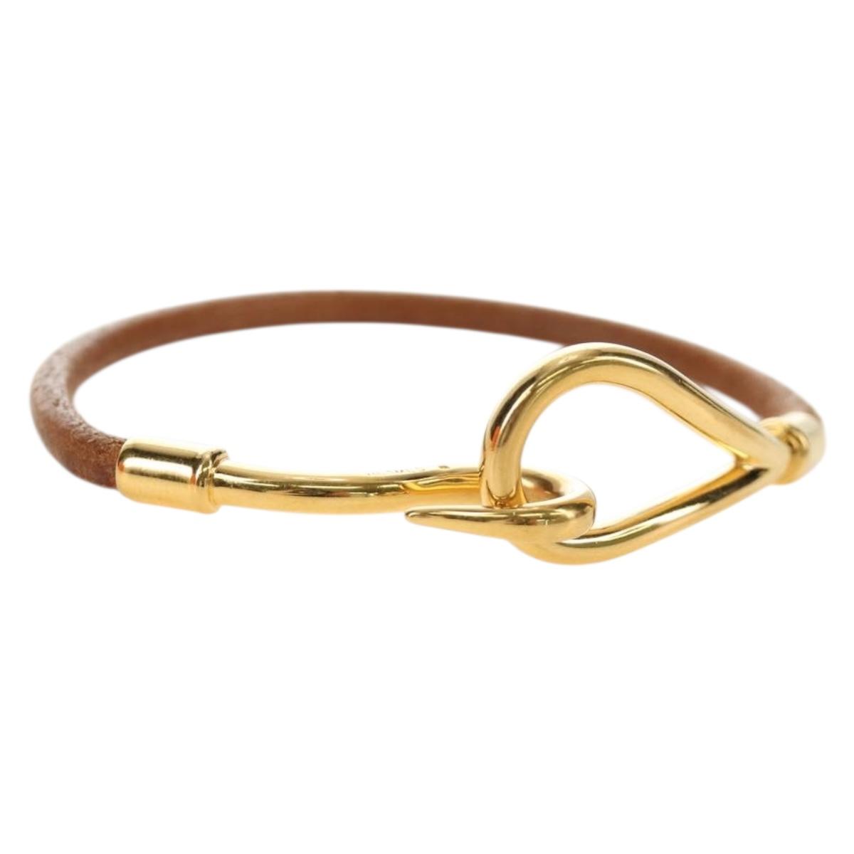 HERMES Jumbo Bracelet Leather Brown Auth 188898V