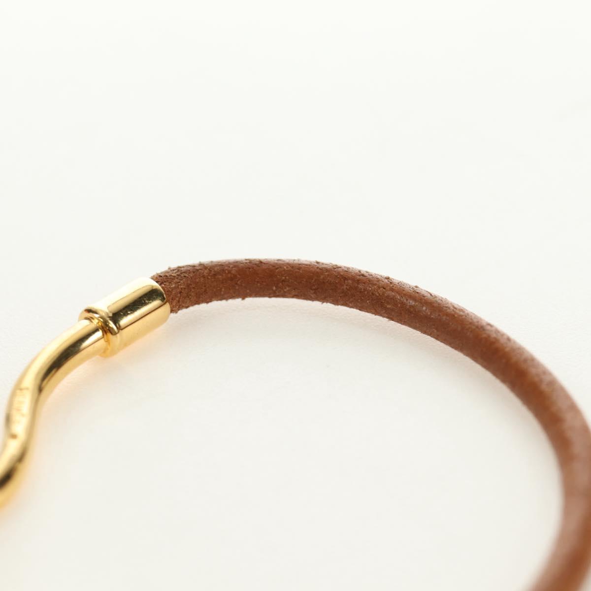 HERMES Jumbo Bracelet Leather Brown Auth 188898V