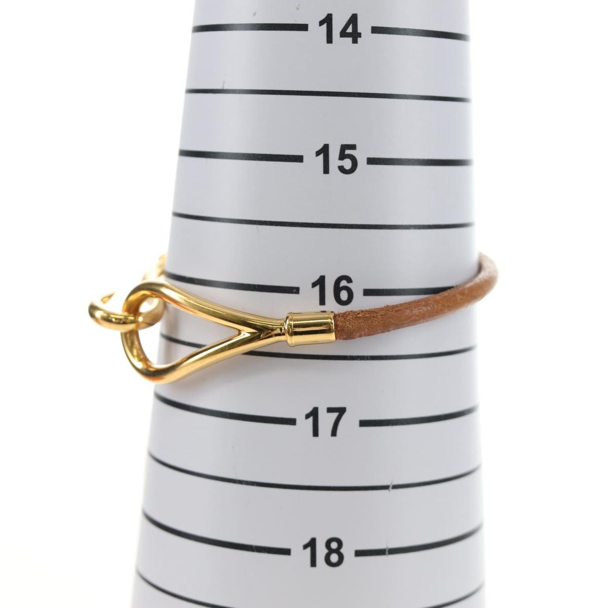 HERMES Jumbo Bracelet Leather Brown Auth 188898V