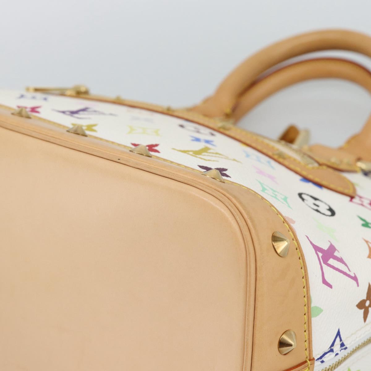 LOUIS VUITTON Monogram Multicolor Alma Hand Bag White M92647 LV Auth 188907V