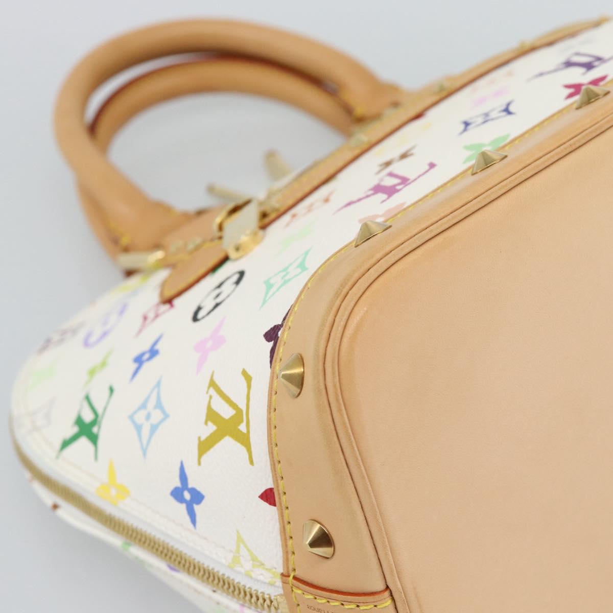 LOUIS VUITTON Monogram Multicolor Alma Hand Bag White M92647 LV Auth 188907V