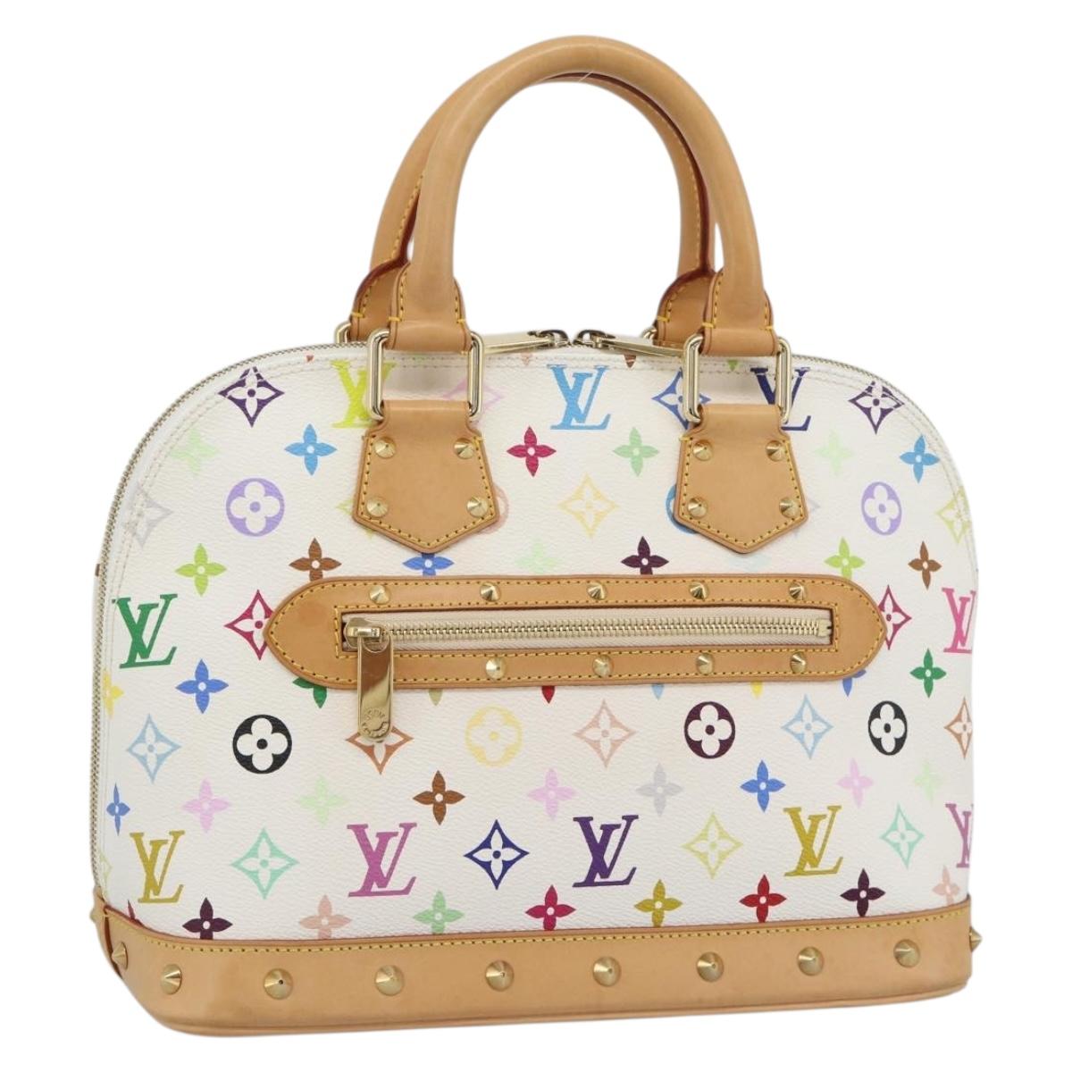 LOUIS VUITTON Monogram Multicolor Alma Hand Bag White M92647 LV Auth 188907V