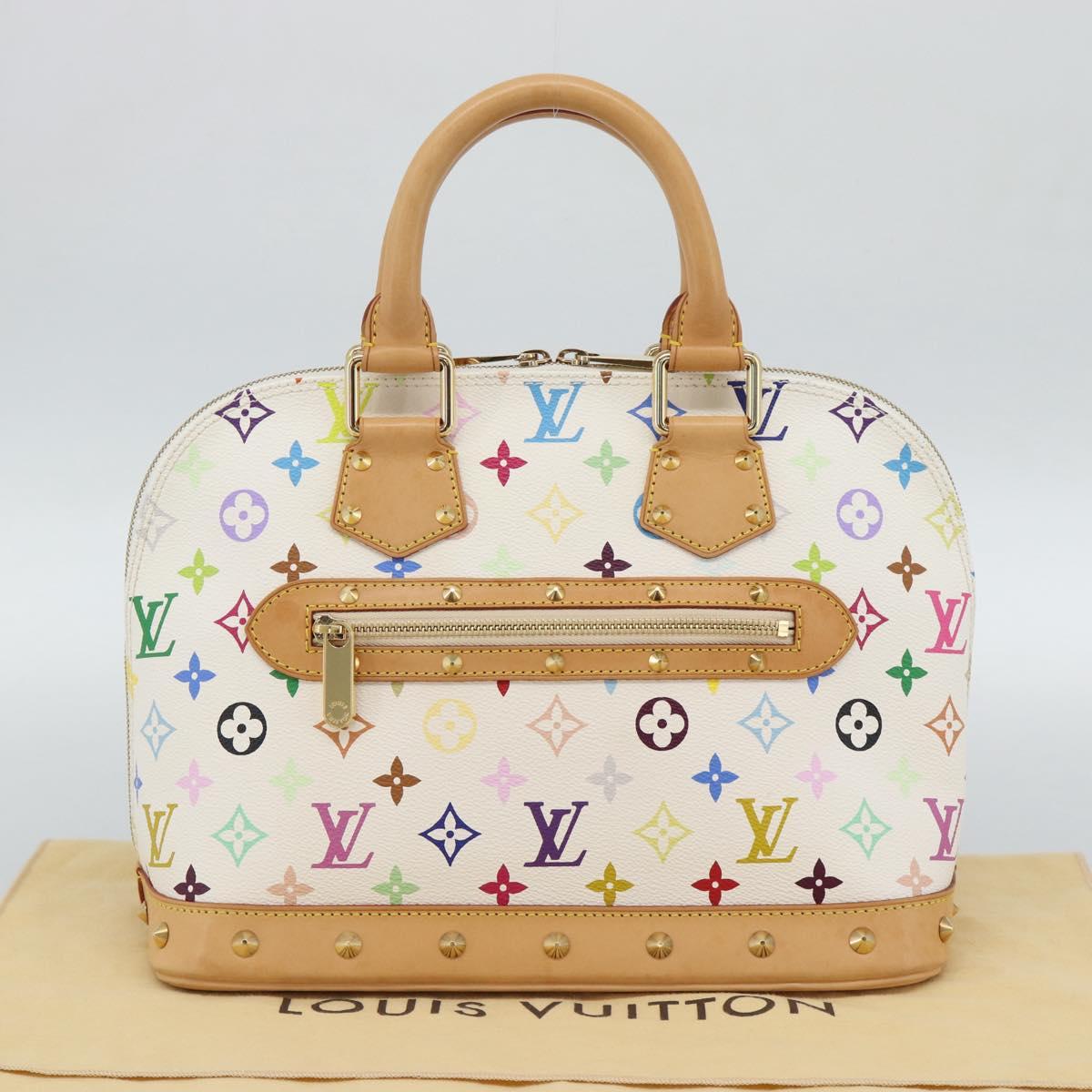 LOUIS VUITTON Monogram Multicolor Alma Hand Bag White M92647 LV Auth 188907V