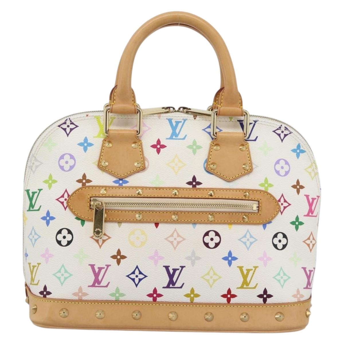 LOUIS VUITTON Monogram Multicolor Alma Hand Bag White M92647 LV Auth 188907V