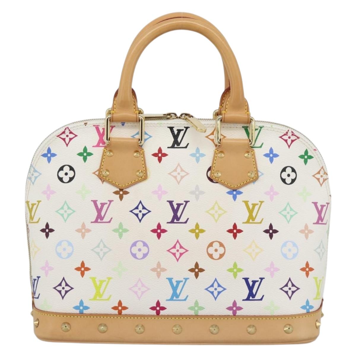LOUIS VUITTON Monogram Multicolor Alma Hand Bag White M92647 LV Auth 188907V
