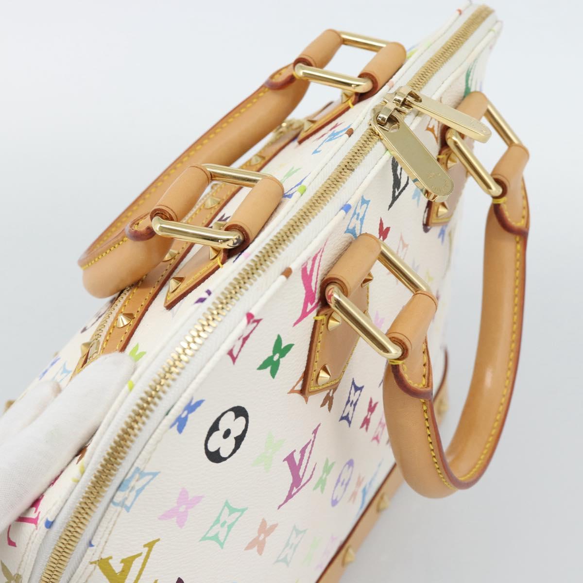 LOUIS VUITTON Monogram Multicolor Alma Hand Bag White M92647 LV Auth 188907V