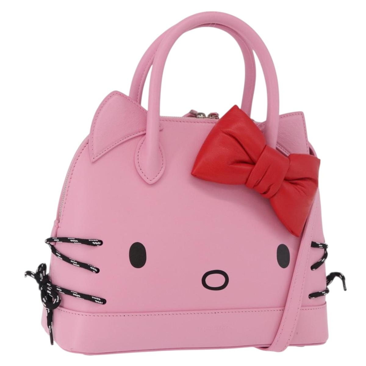 BALENCIAGA Sanrio Virutop HandleS Leather 2way Pink 619014 Auth 188908SM