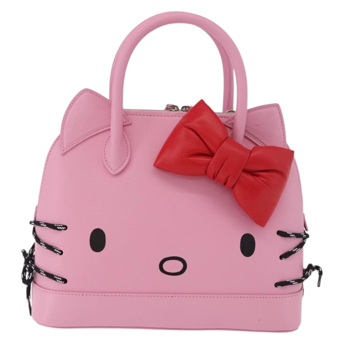 BALENCIAGA Sanrio Virutop HandleS Leather 2way Pink 619014 Auth 188908SM
