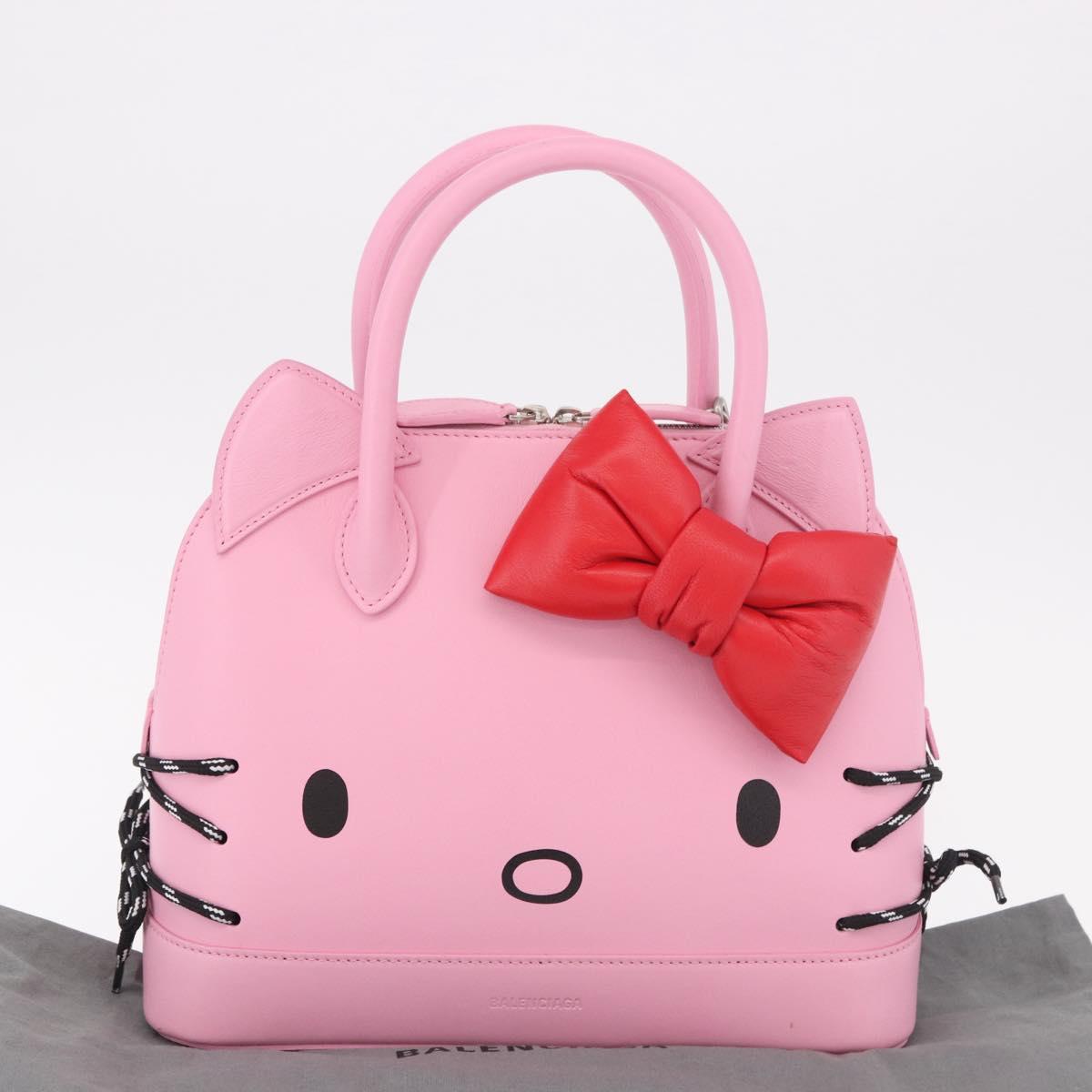 BALENCIAGA Sanrio Virutop HandleS Leather 2way Pink 619014 Auth 188908SM
