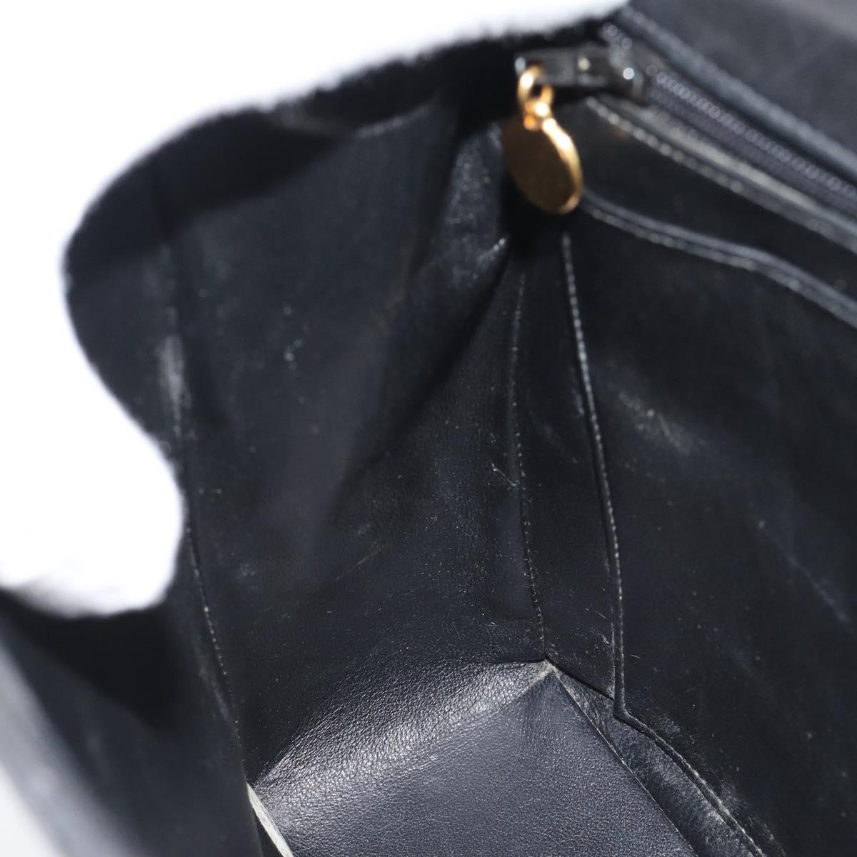 CHANEL Big Matelasse30 Chain Shoulder Bag Leather Black Gold CC Auth 188911V