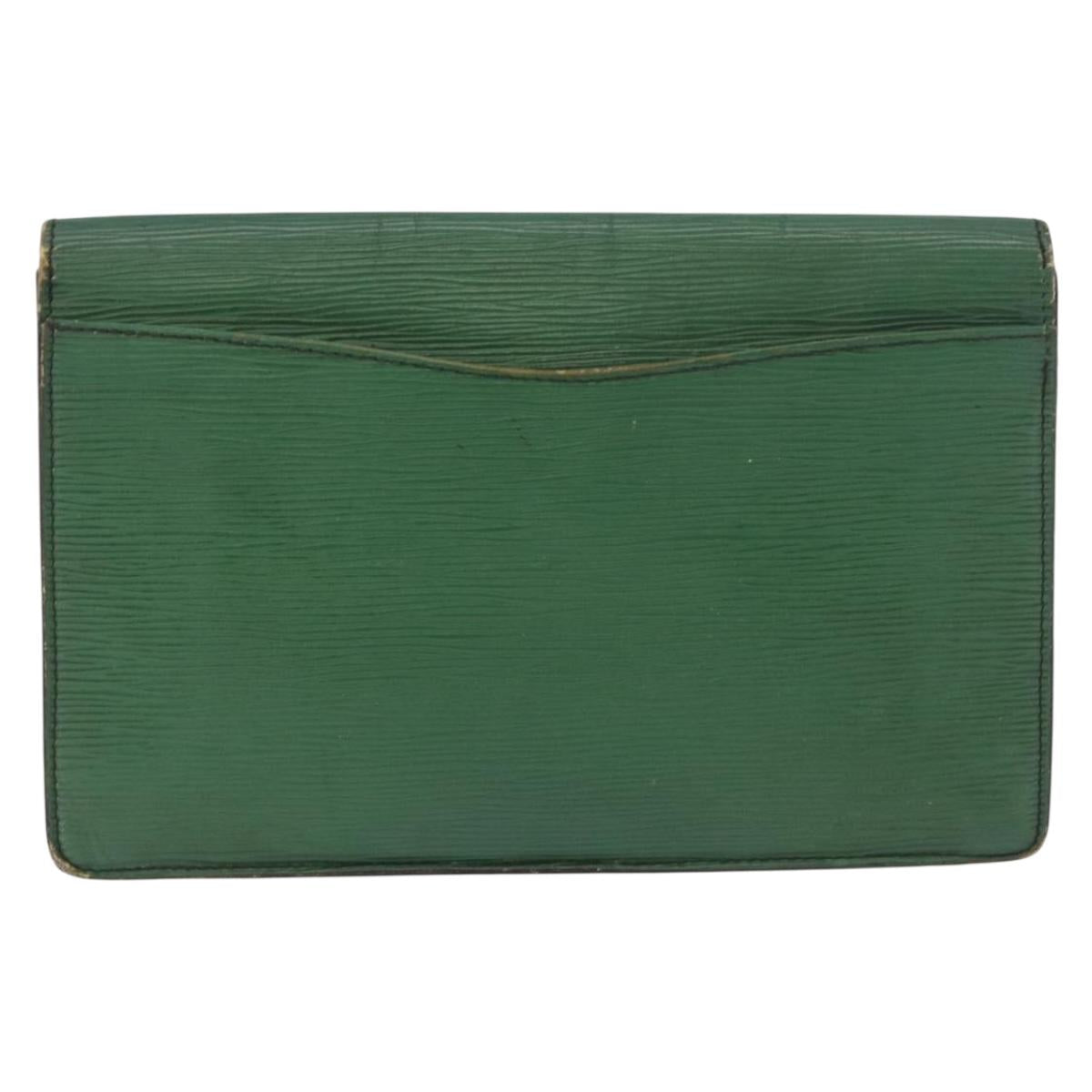 LOUIS VUITTON Epi Montaigne 27 Clutch Bag Green M52654 LV Auth 188920