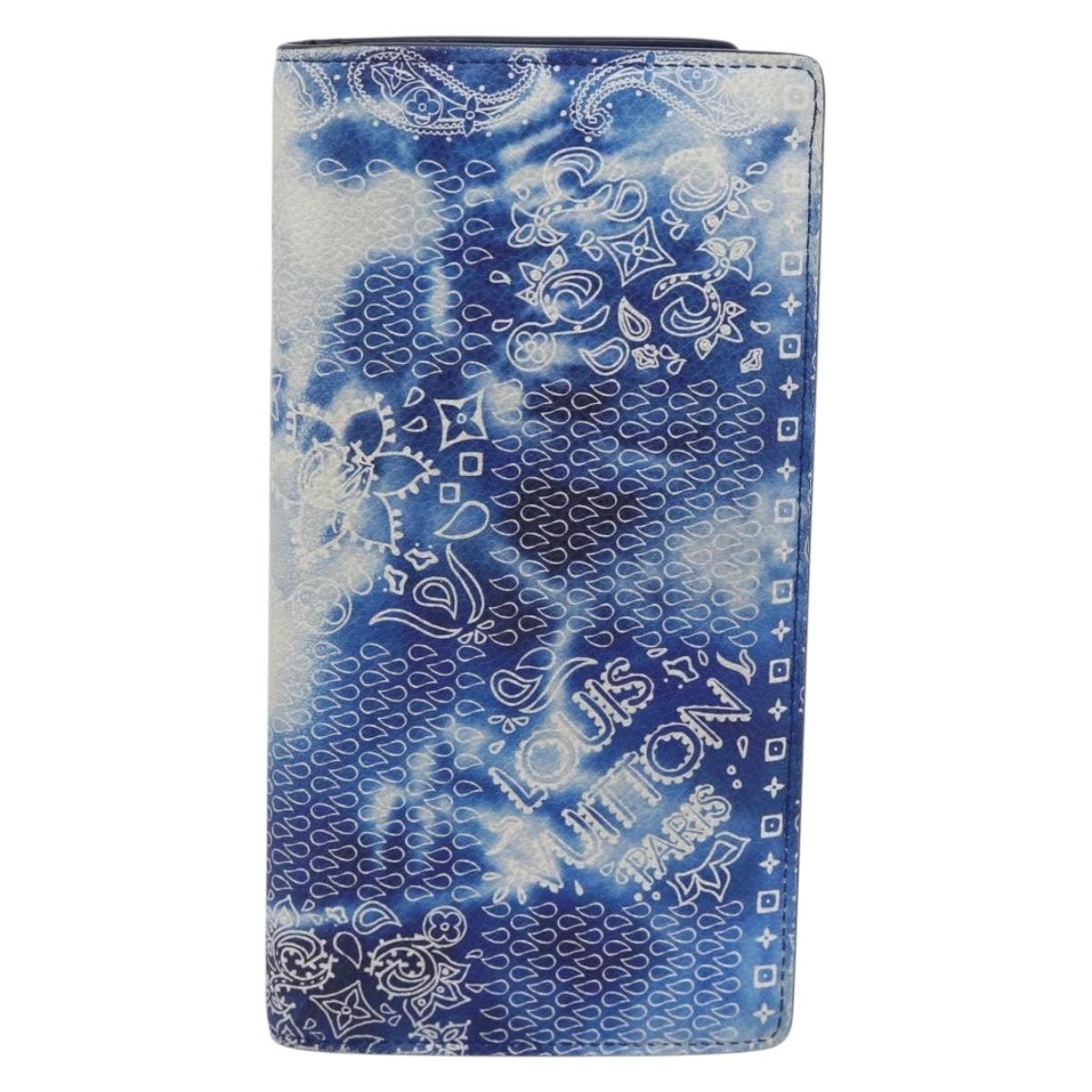 LOUIS VUITTON Monogram Bandana Brazza Portefeuille Navy M81405 Auth 188922