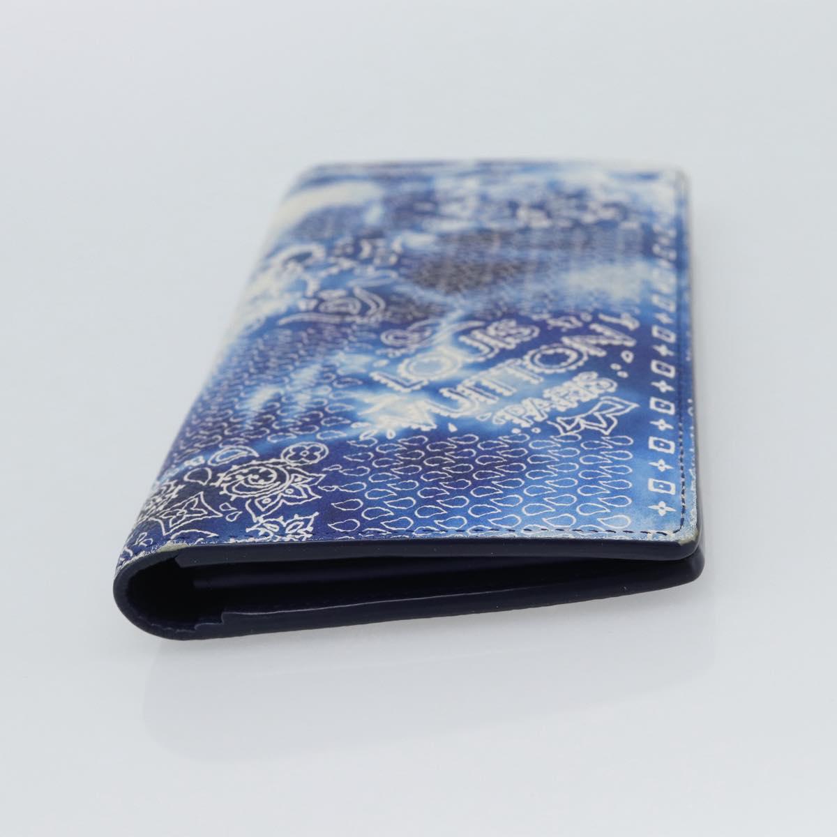 LOUIS VUITTON Monogram Bandana Brazza Portefeuille Navy M81405 Auth 188922