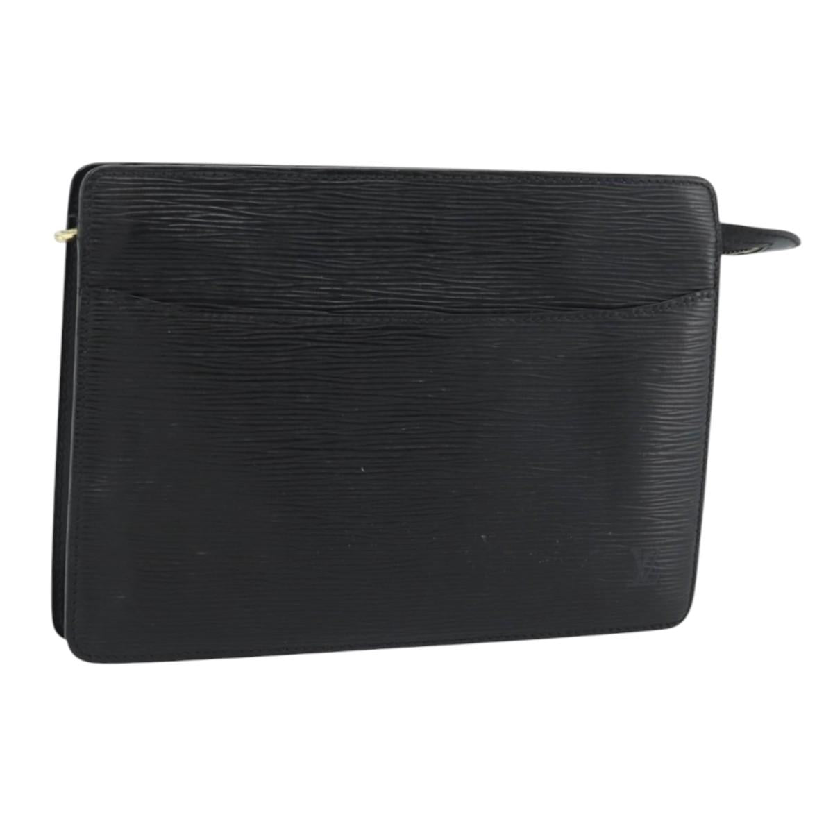 LOUIS VUITTON Epi Pochette Homme Clutch Bag Black M52522 LV Auth 188924