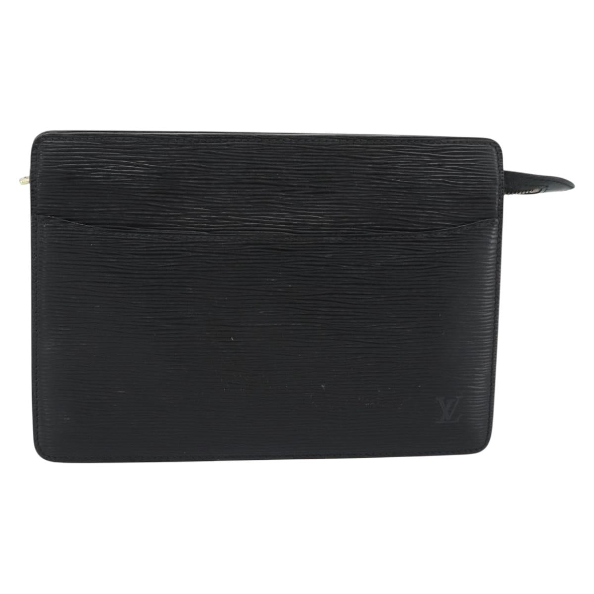 LOUIS VUITTON Epi Pochette Homme Clutch Bag Black M52522 LV Auth 188924