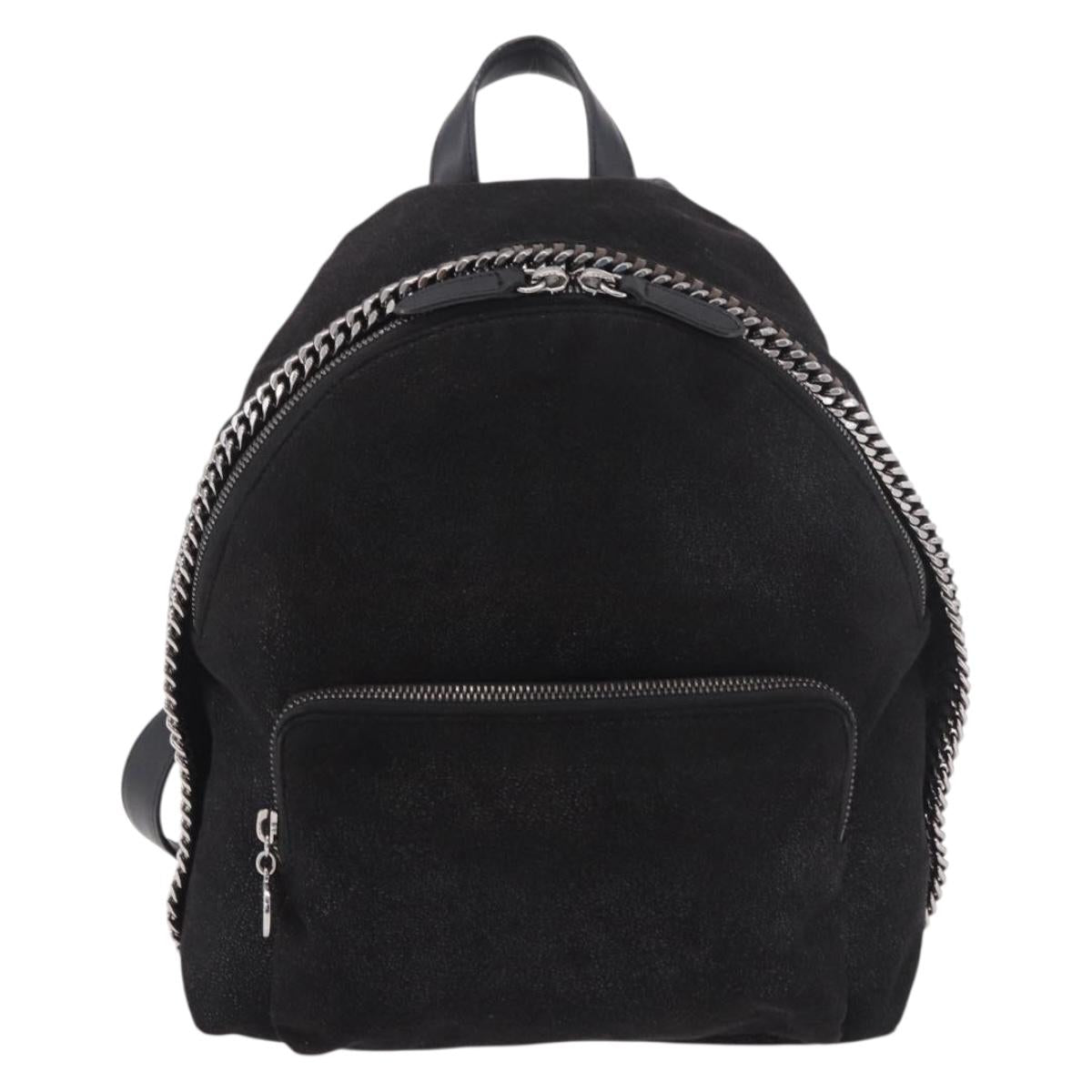 Stella MacCartney Falabella Backpack polyester Black Silver Auth 188925A