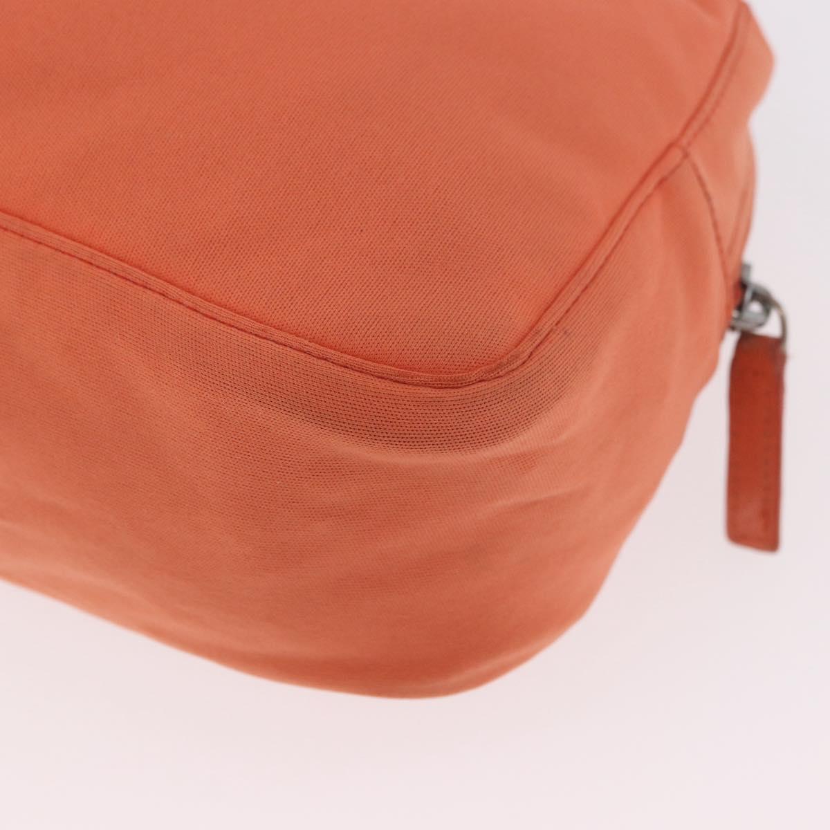 FENDI Tote Bag Cotton jersey Orange Silver Auth 188926