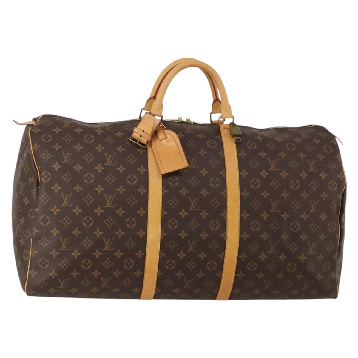 LOUIS VUITTON Monogram Keepall 60 Boston Bag M41422 LV Auth 188943V