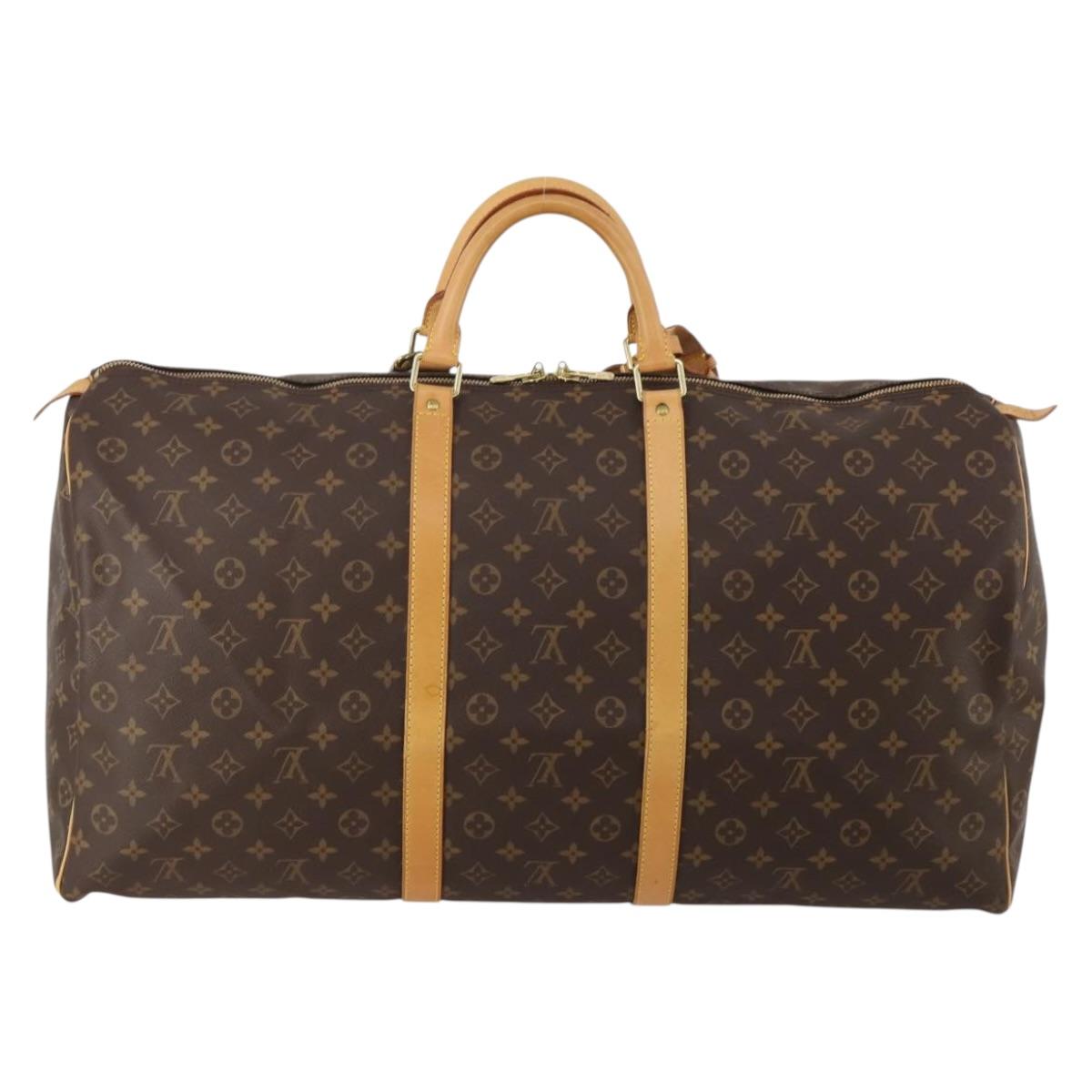 LOUIS VUITTON Monogram Keepall 60 Boston Bag M41422 LV Auth 188943V