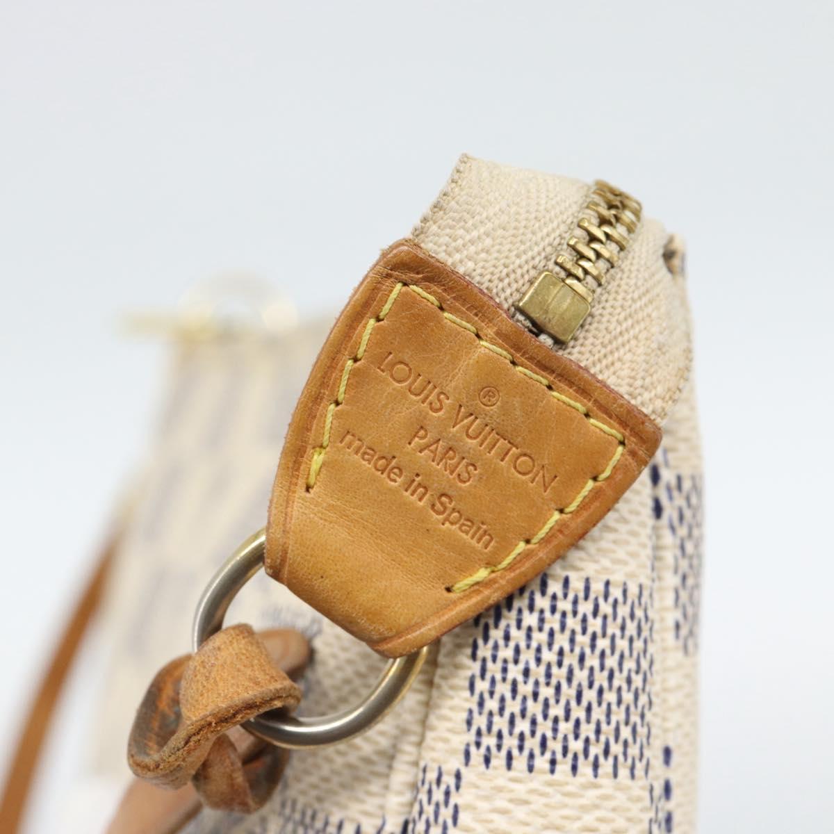 LOUIS VUITTON Damier Azur Pochette Accessoires Pouch N51986 LV Auth 188944