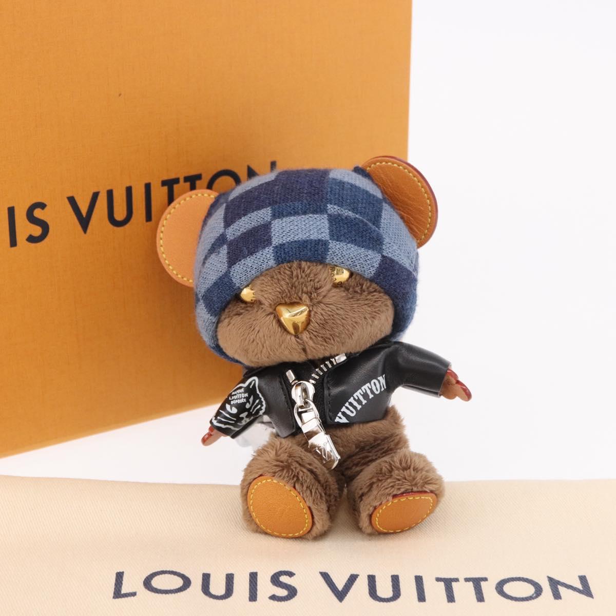 LOUIS VUITTON Bear Bag Charm Leather Brown M03206 LV Auth 188945SM