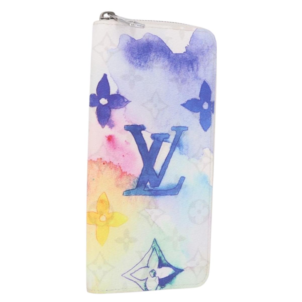 LOUIS VUITTON Watercolor Zippy Wallet Vertical Long Wallet M80499 Auth 188948M