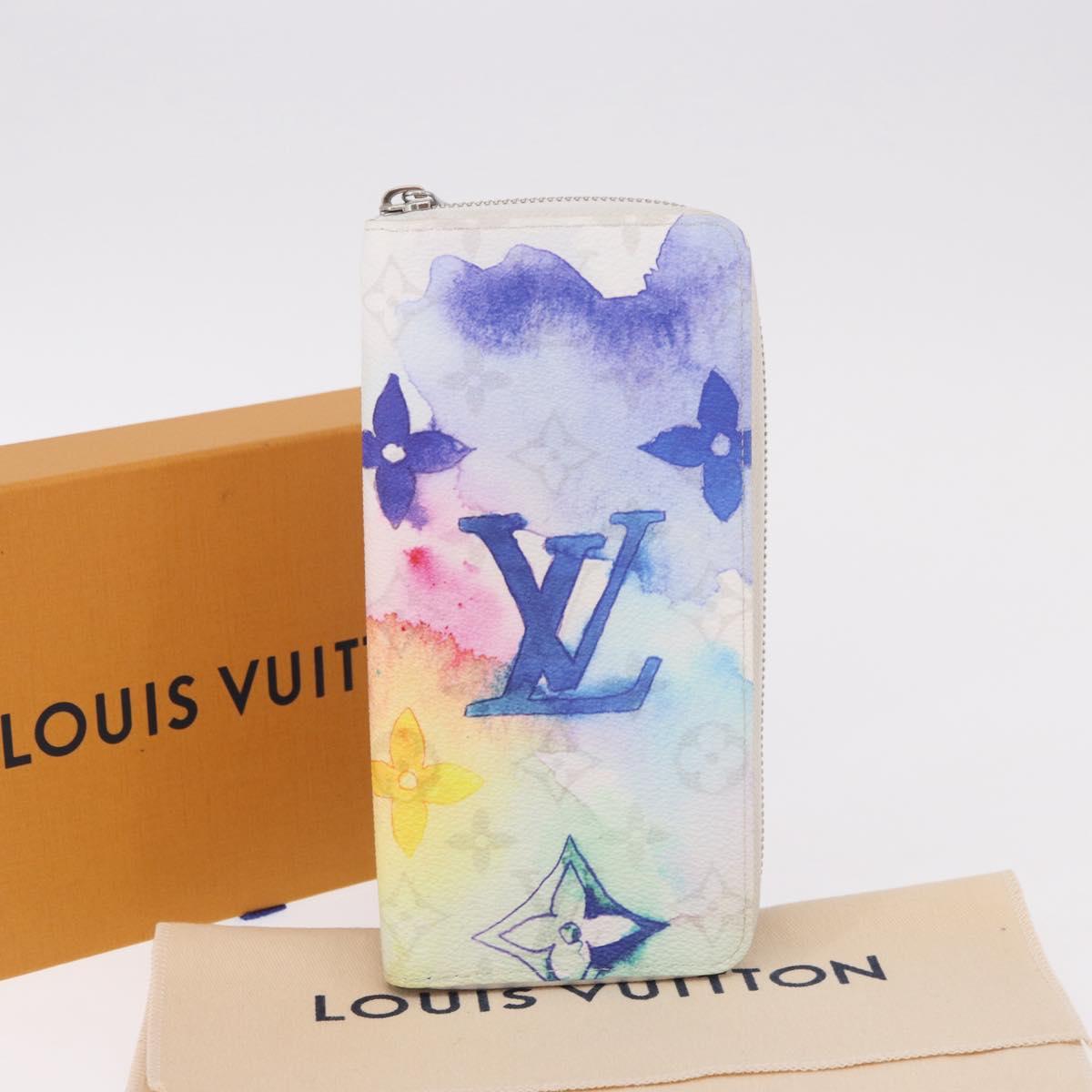 LOUIS VUITTON Watercolor Zippy Wallet Vertical Long Wallet M80499 Auth 188948M