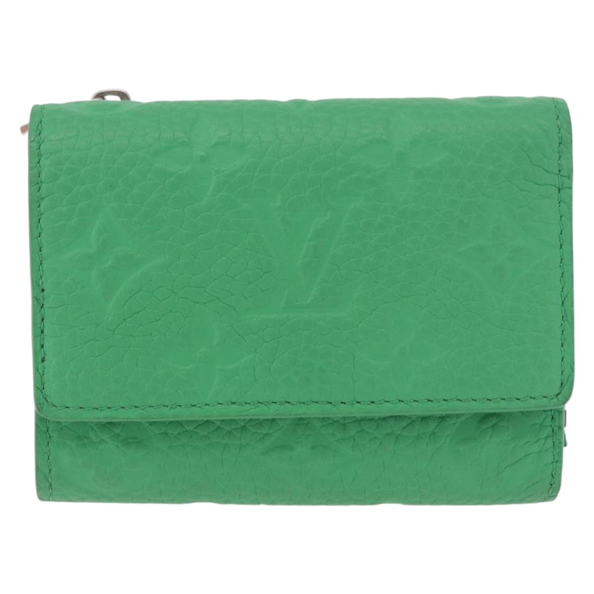 LOUIS VUITTON Empreinte Portefeuille Pilot Wallet Green M25848 LV Auth 188949M