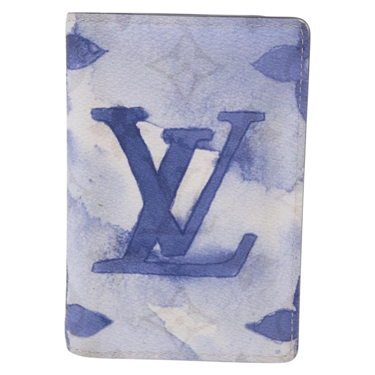 LOUIS VUITTON Monogram watercolor Organizer De Poch Blue M80455 LV Auth 188950M