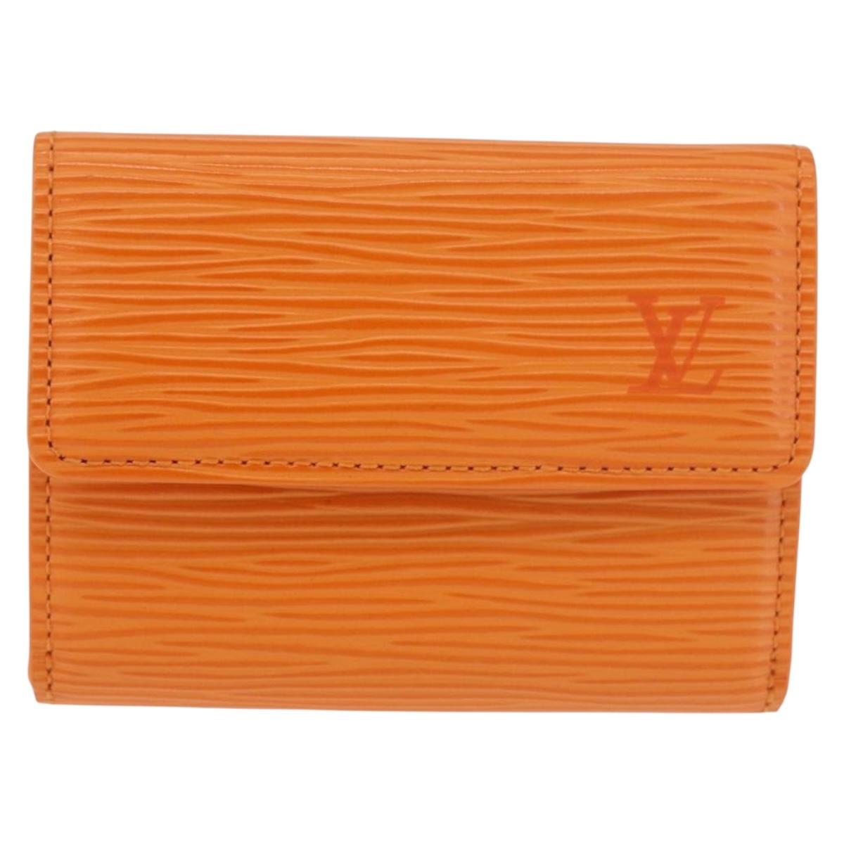 LOUIS VUITTON Epi Ludlow Coin Purse Orange Mandarin M6330H LV Auth 188953V