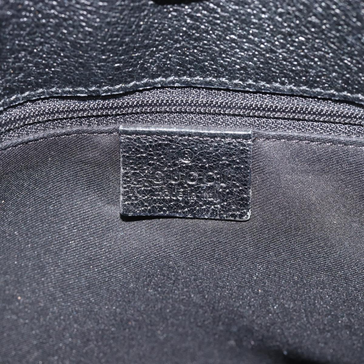 GUCCI GG Canvas Shoulder Bag Black Silver 120841 Auth 188960A