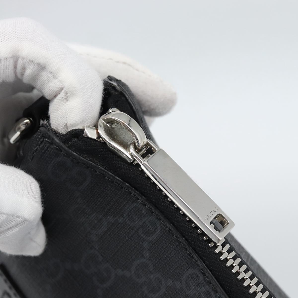 GUCCI GG Supreme Sherry Line Shoulder Bag PVC Black Silver 792081 Auth 188961