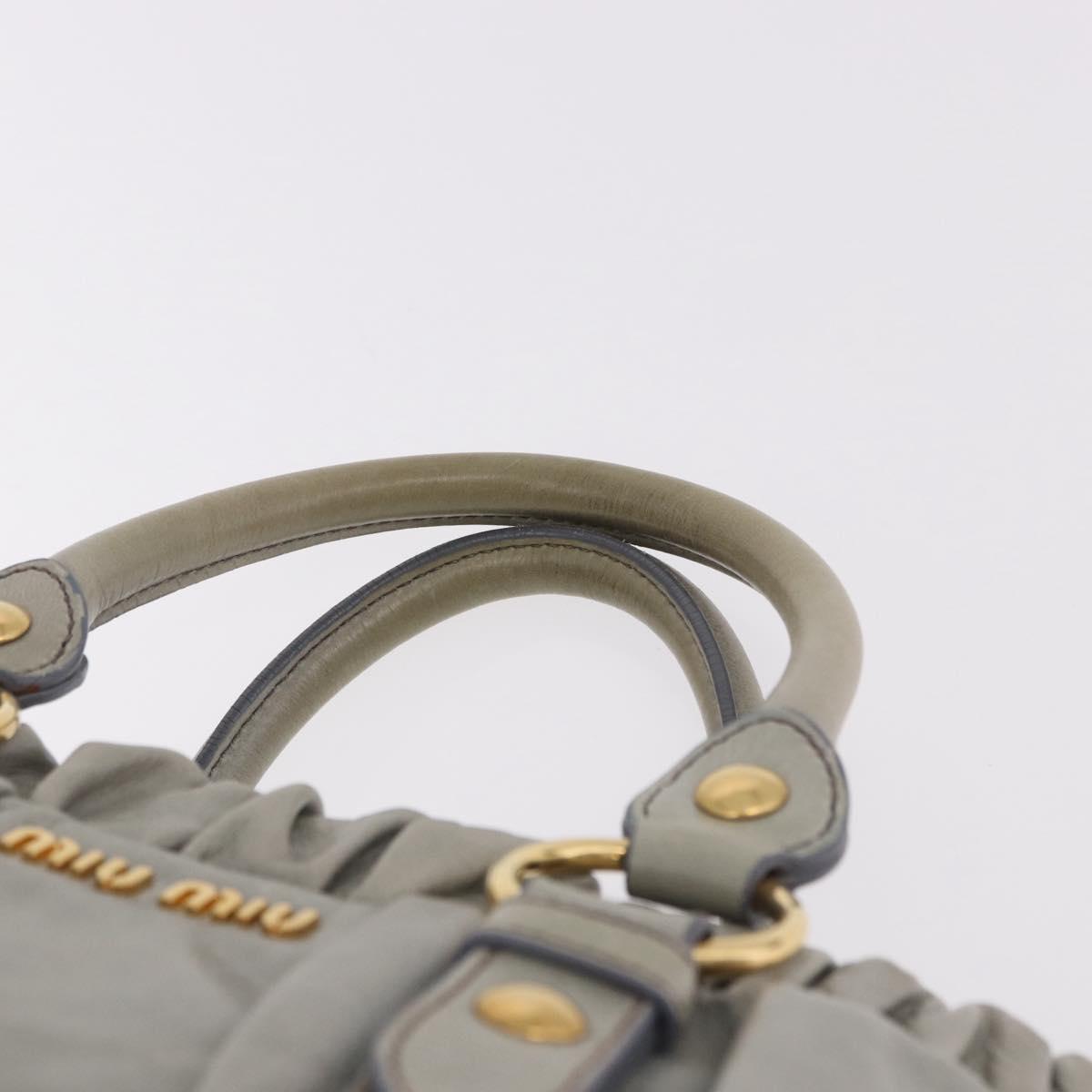 Miu Miu Hand Bag Leather 2way Light Blue Gold Auth 188963M