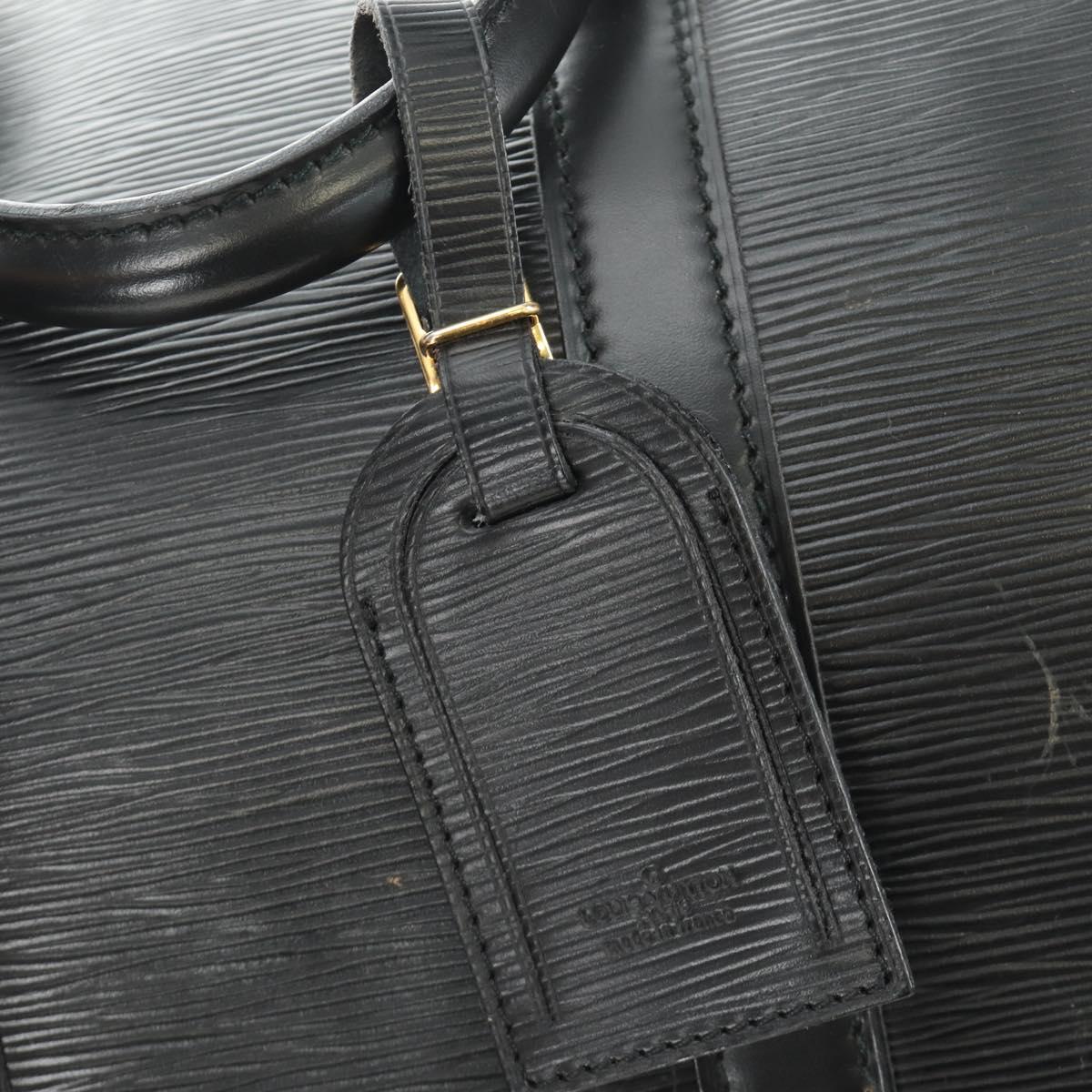 LOUIS VUITTON Epi Keepall 50 Boston Bag Noir M42962 LV Auth 188969V