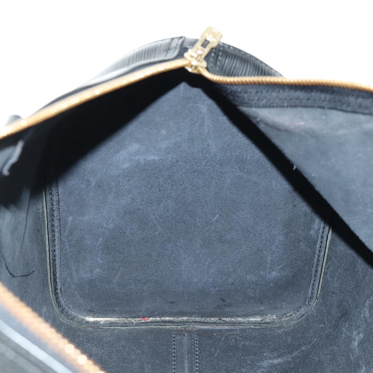 LOUIS VUITTON Epi Keepall 50 Boston Bag Noir M42962 LV Auth 188969V