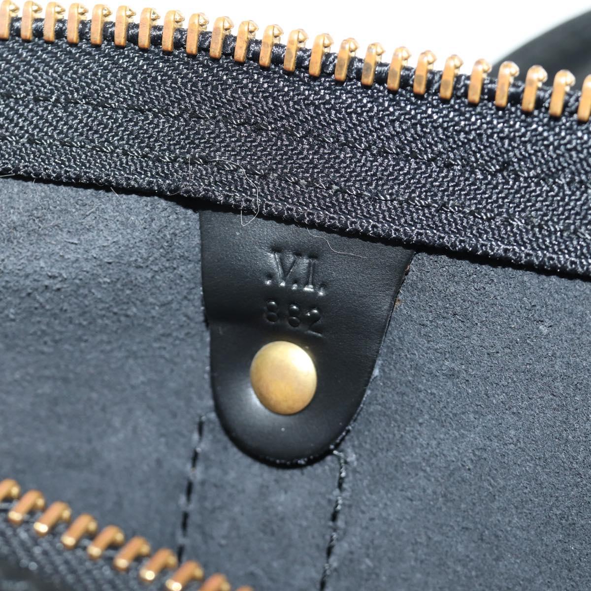 LOUIS VUITTON Epi Keepall 50 Boston Bag Noir M42962 LV Auth 188969V