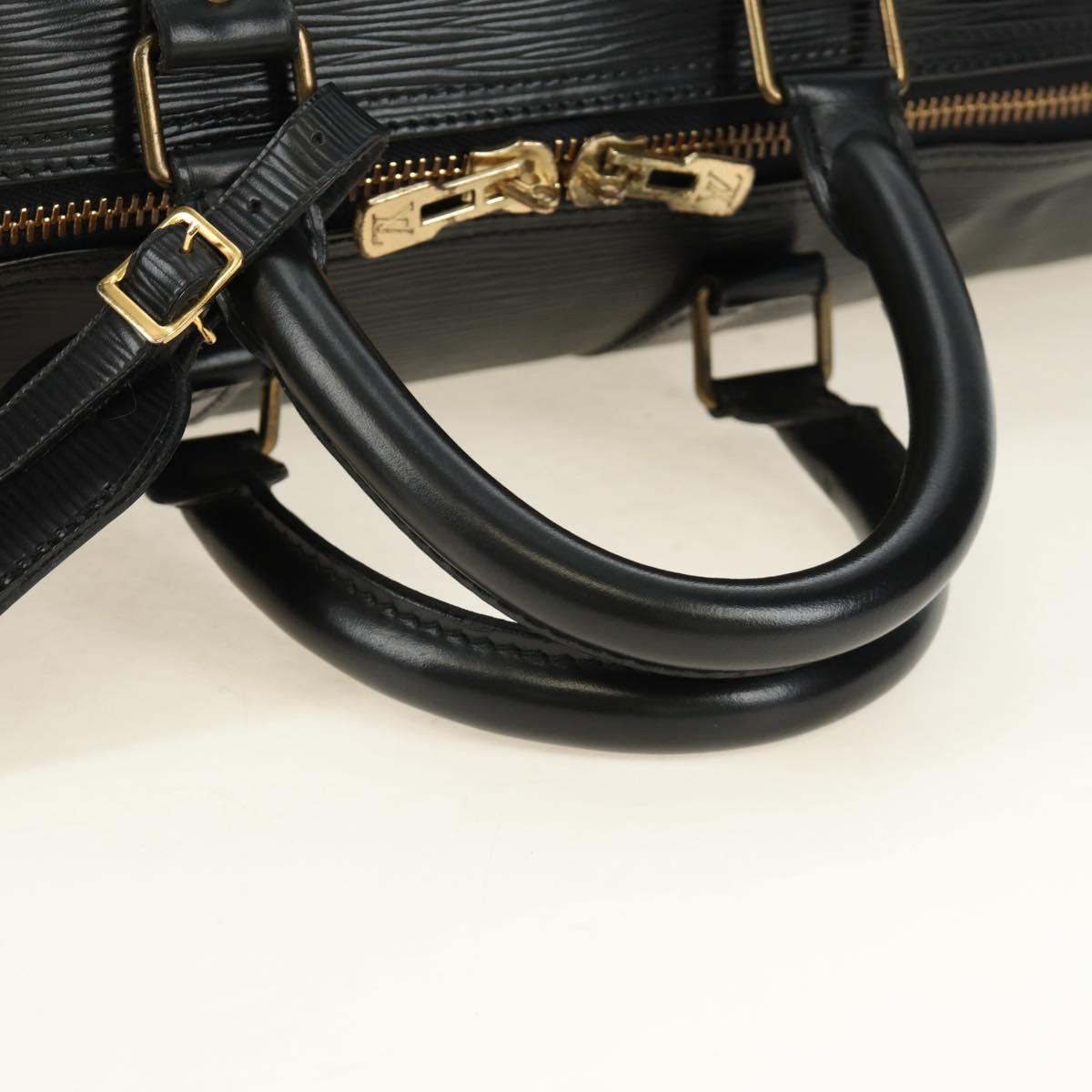 LOUIS VUITTON Epi Keepall 50 Boston Bag Noir M42962 LV Auth 188969V