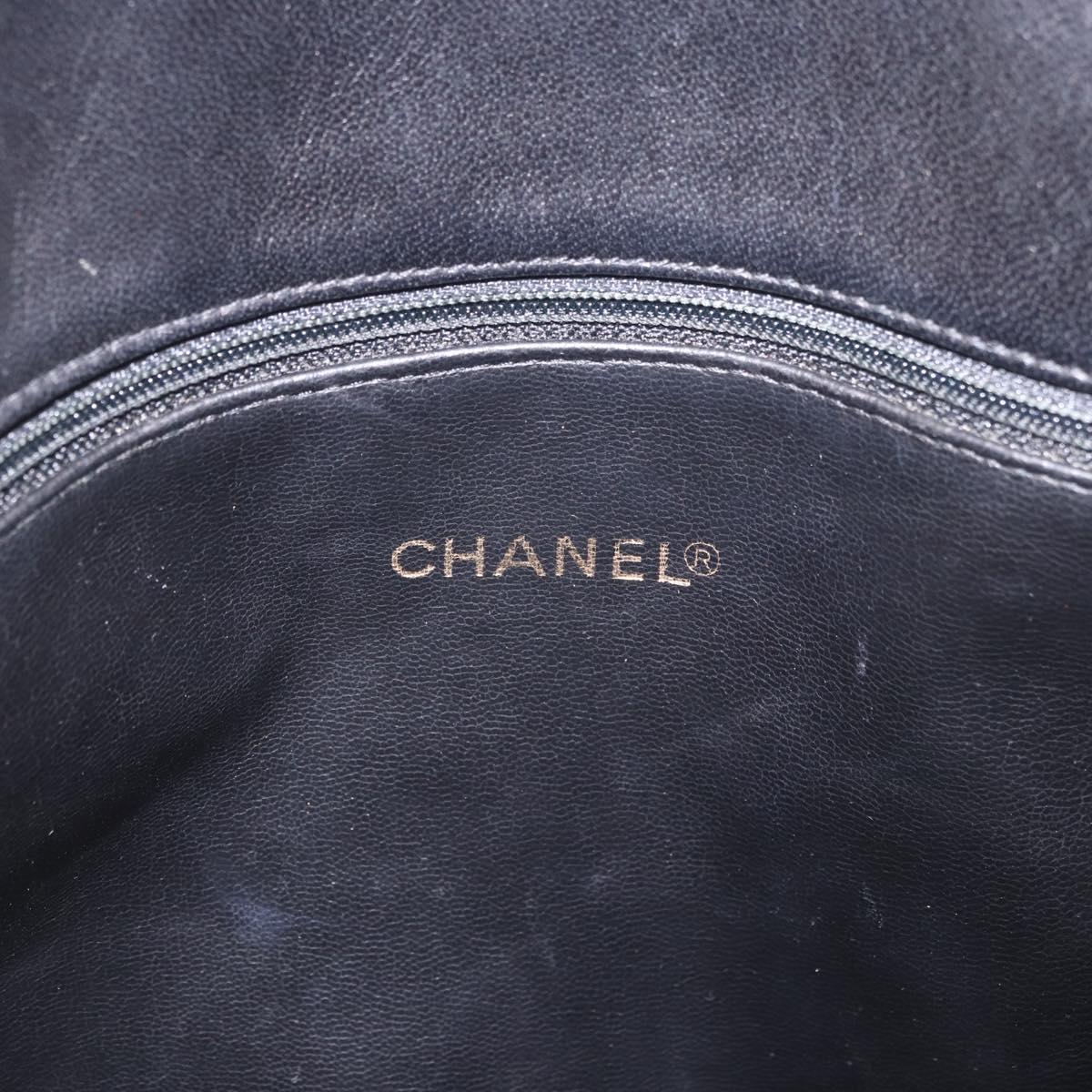 CHANEL COCO Mark Chain Shoulder Bag Leather Gold Black CC Auth 188970V
